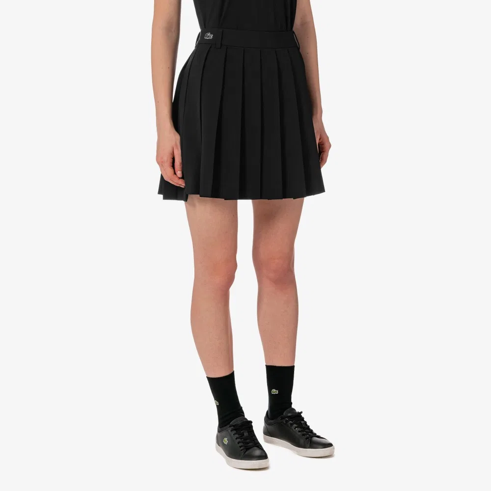 Юбка для гольфа Lacoste плиссированная, чёрная — фото 2