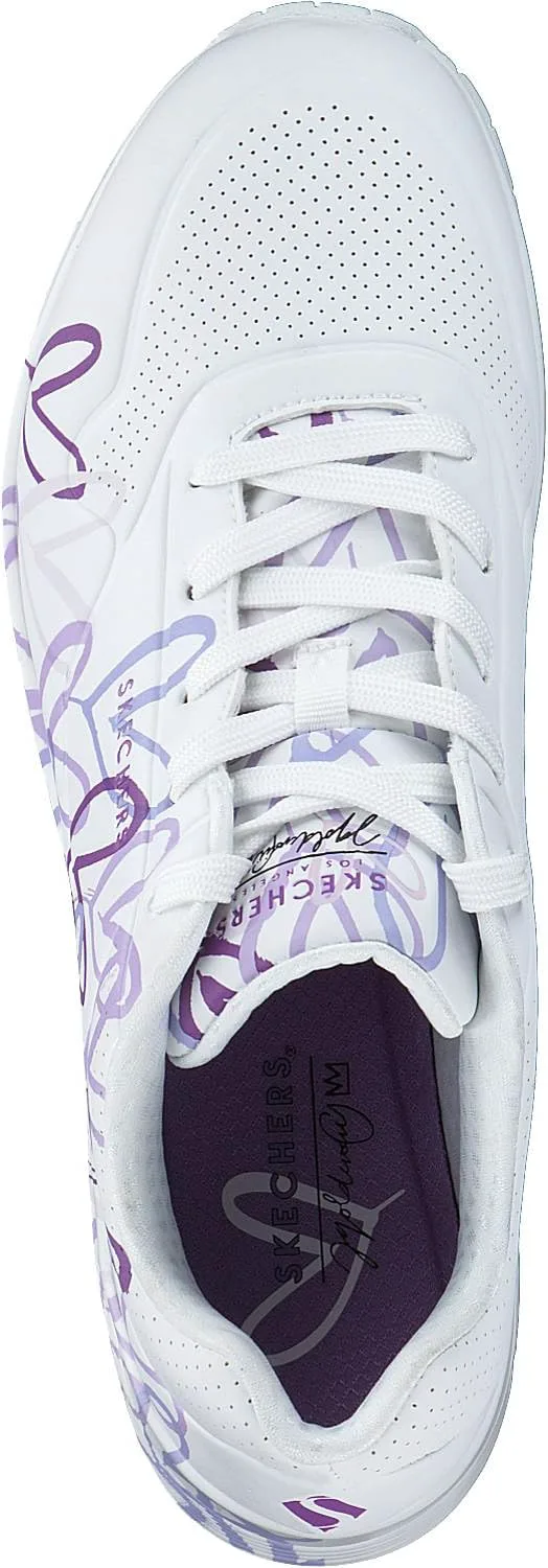 Женские кроссовки Skechers Uno Loving Love, белый/фиолетовый — фото 4