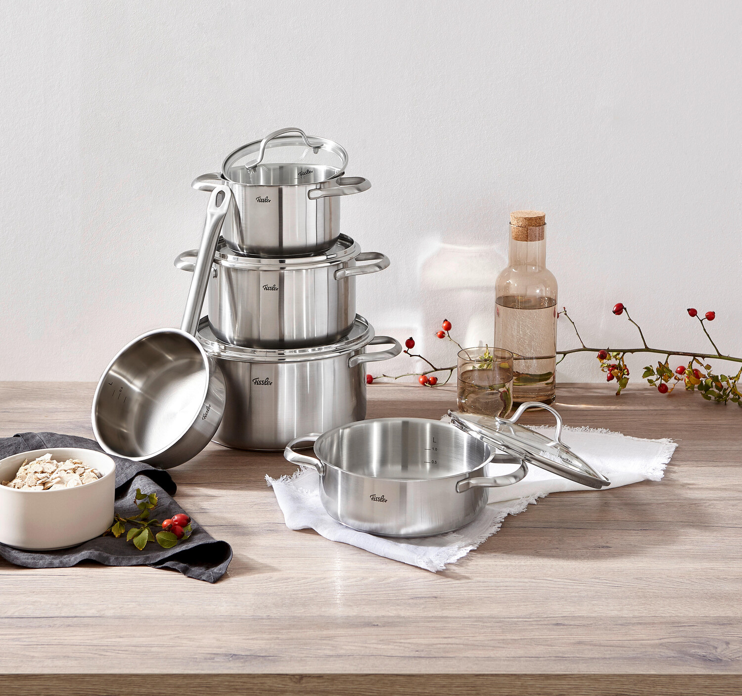 Набор кастрюль торонто 5 предметов Fissler, серебряный — фото 2