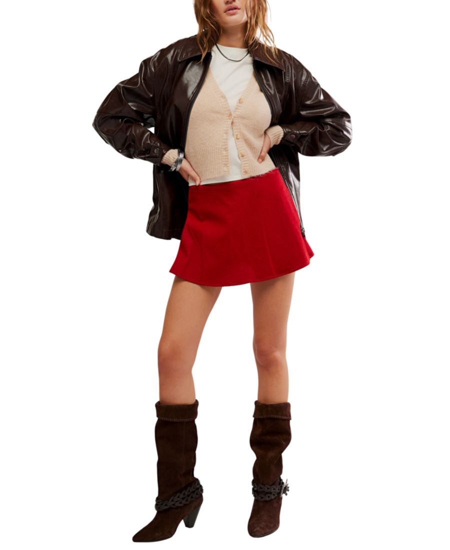 

Женская мини-шорты-юбка из искусственной замши Paradise Found Free People, Rhythmic Red