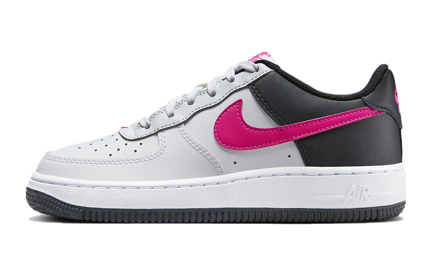 Nike Кроссовки Air Force 1 Comfortable Abrasion Resistant Breathable Low top Kids Fit Black White