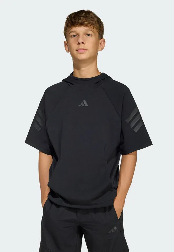 Детская футболка future icons с тремя полосками. Adidas Performance, Black/Black
