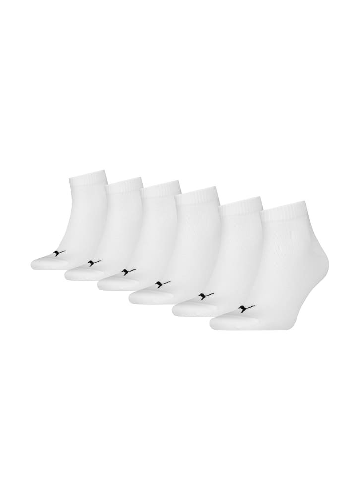 

Носки PUMA UNISEX QUARTER PLAIN 6P ECOM белого цвета