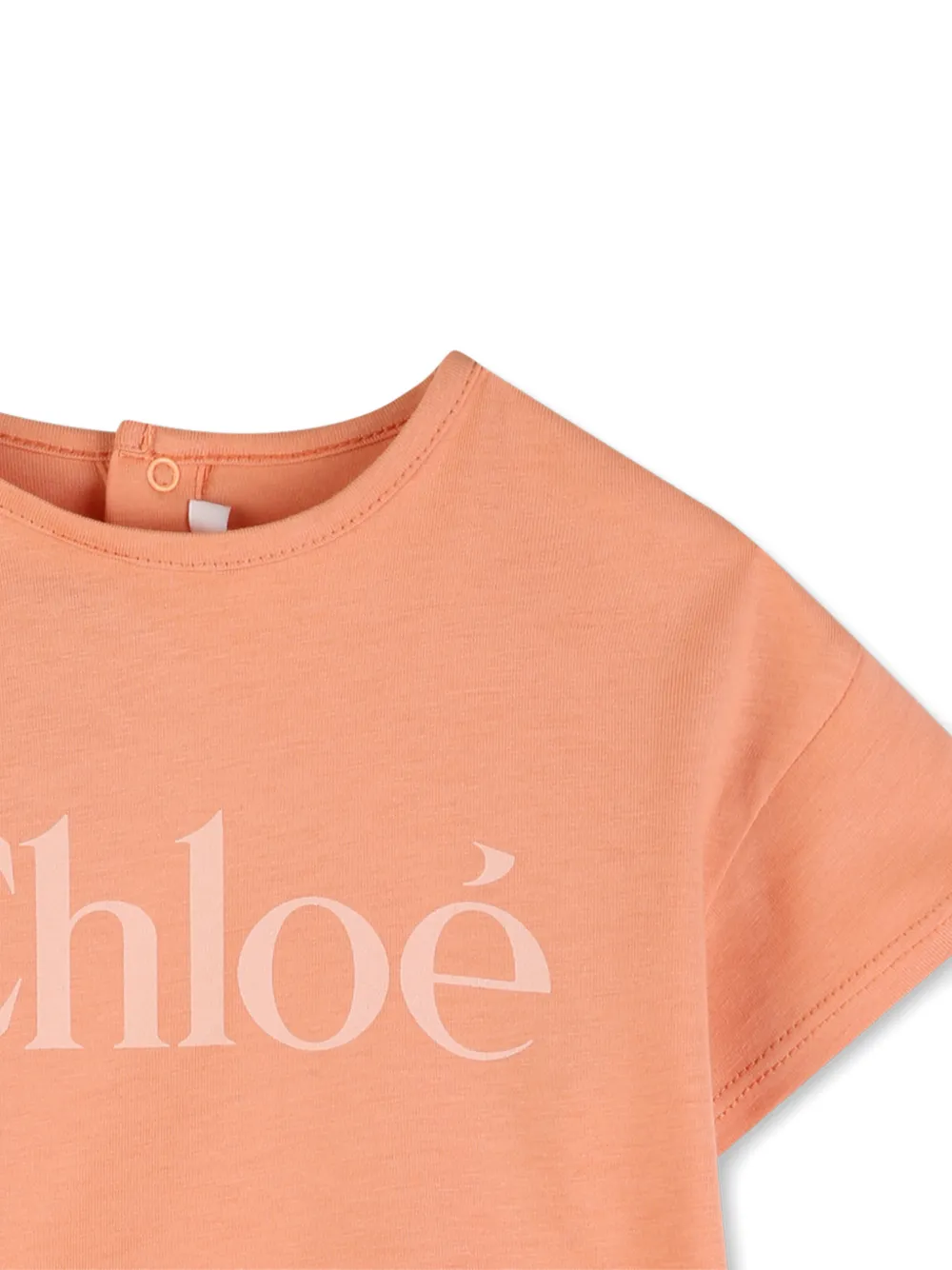 Футболка с логотипом Chloé Kids, оранжевый — фото 3