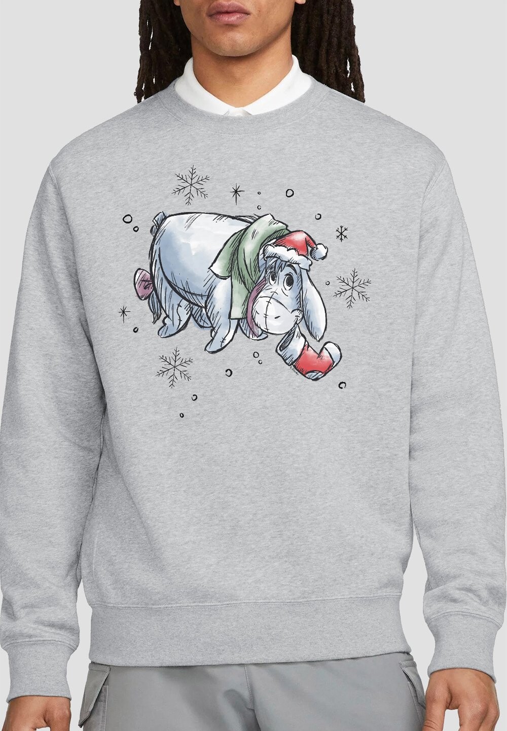 

Толстовка WINNIE THE POOH EEYORE CHRISTMAS SNOWFLAKES Disney, серый