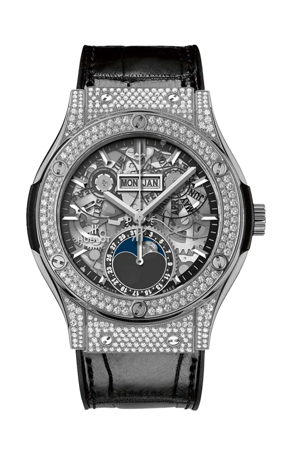 

Часы titanium pave moon phase Hublot