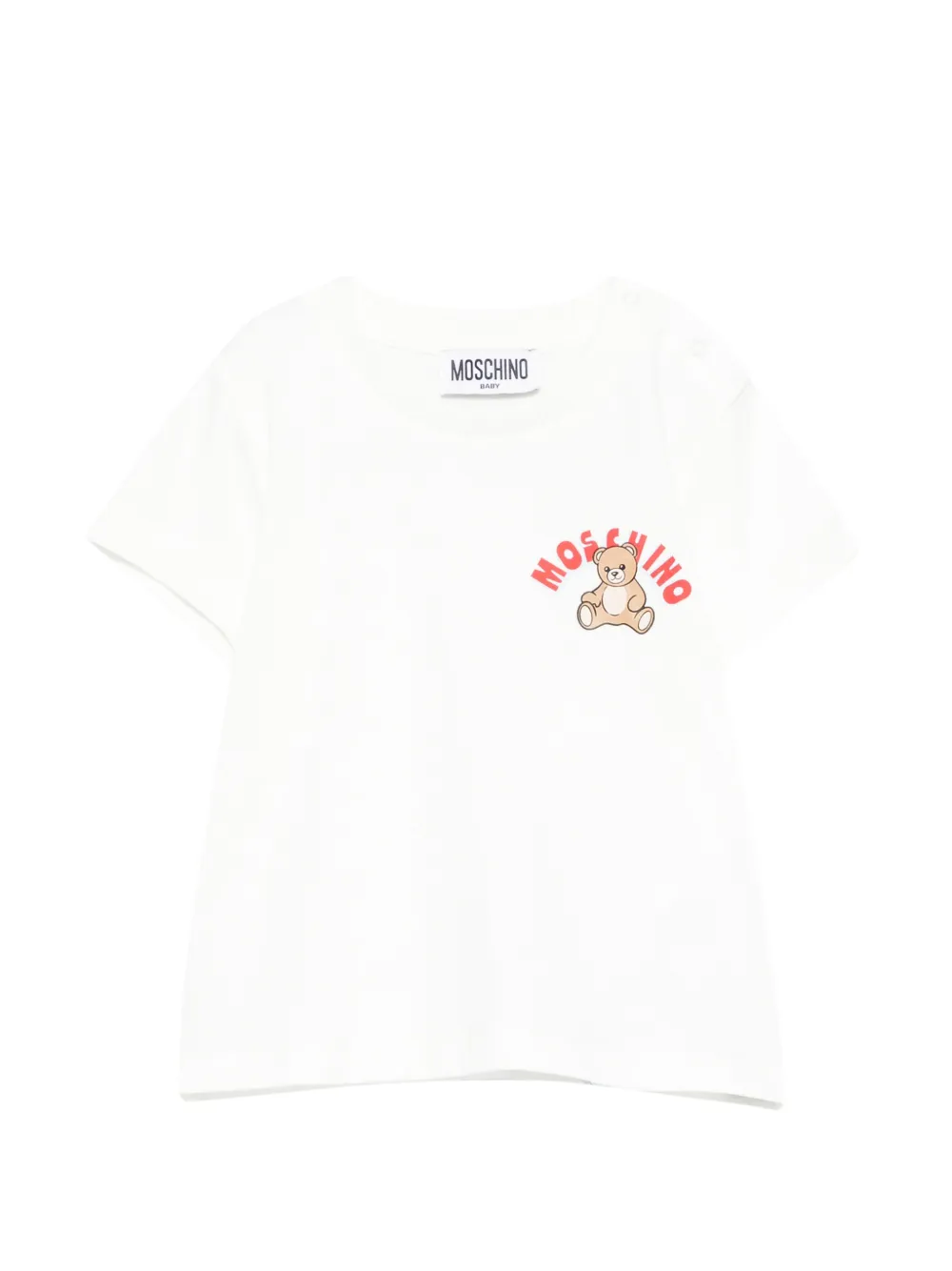 Футболка с изображением медвежонка Moschino Kids, белый