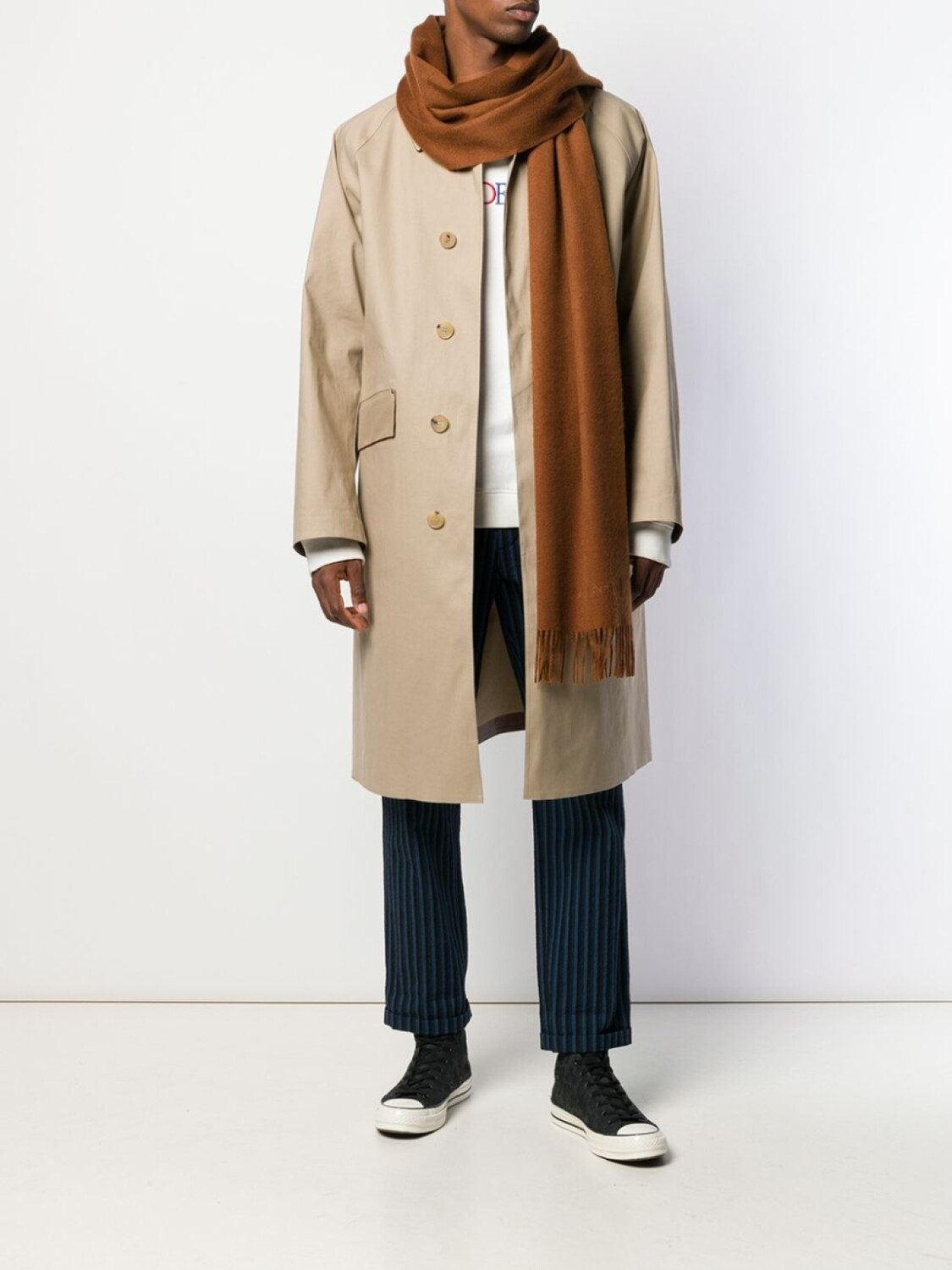 

Mackintosh шарф с вышивкой, коричневый
