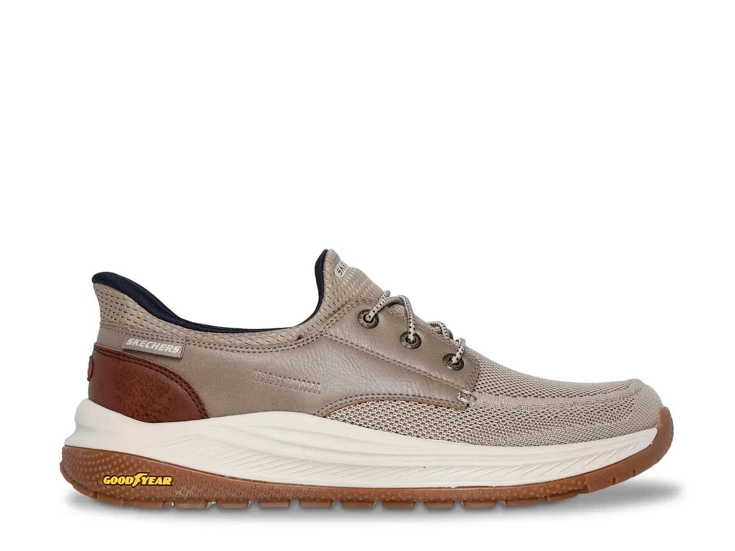 Мужские слипоны Relaxed Fit Hands Free Slip-Ins Meroe Skechers, Taupe — фото 3