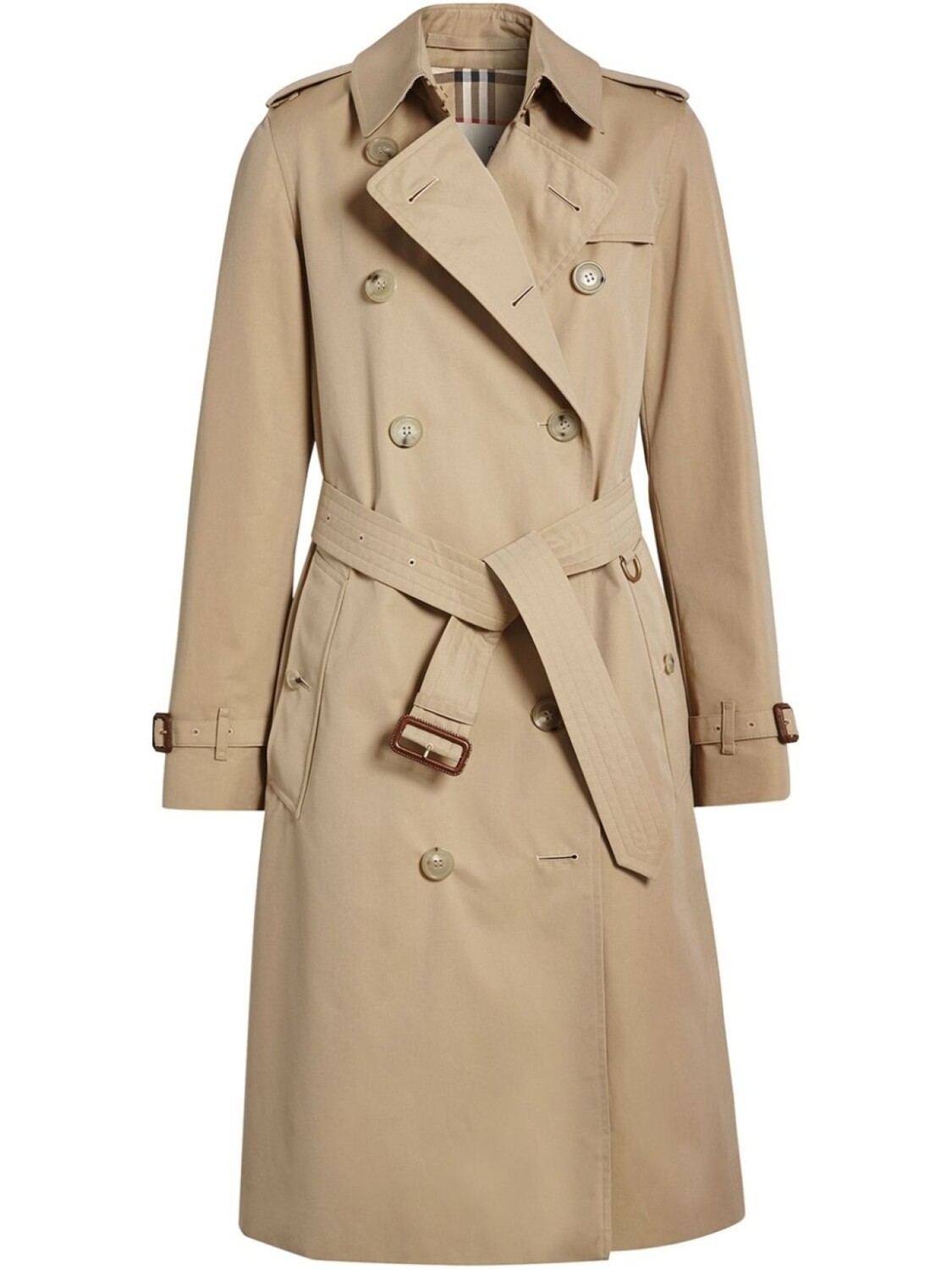 

Burberry длинный тренч Kensington Heritage, коричневый