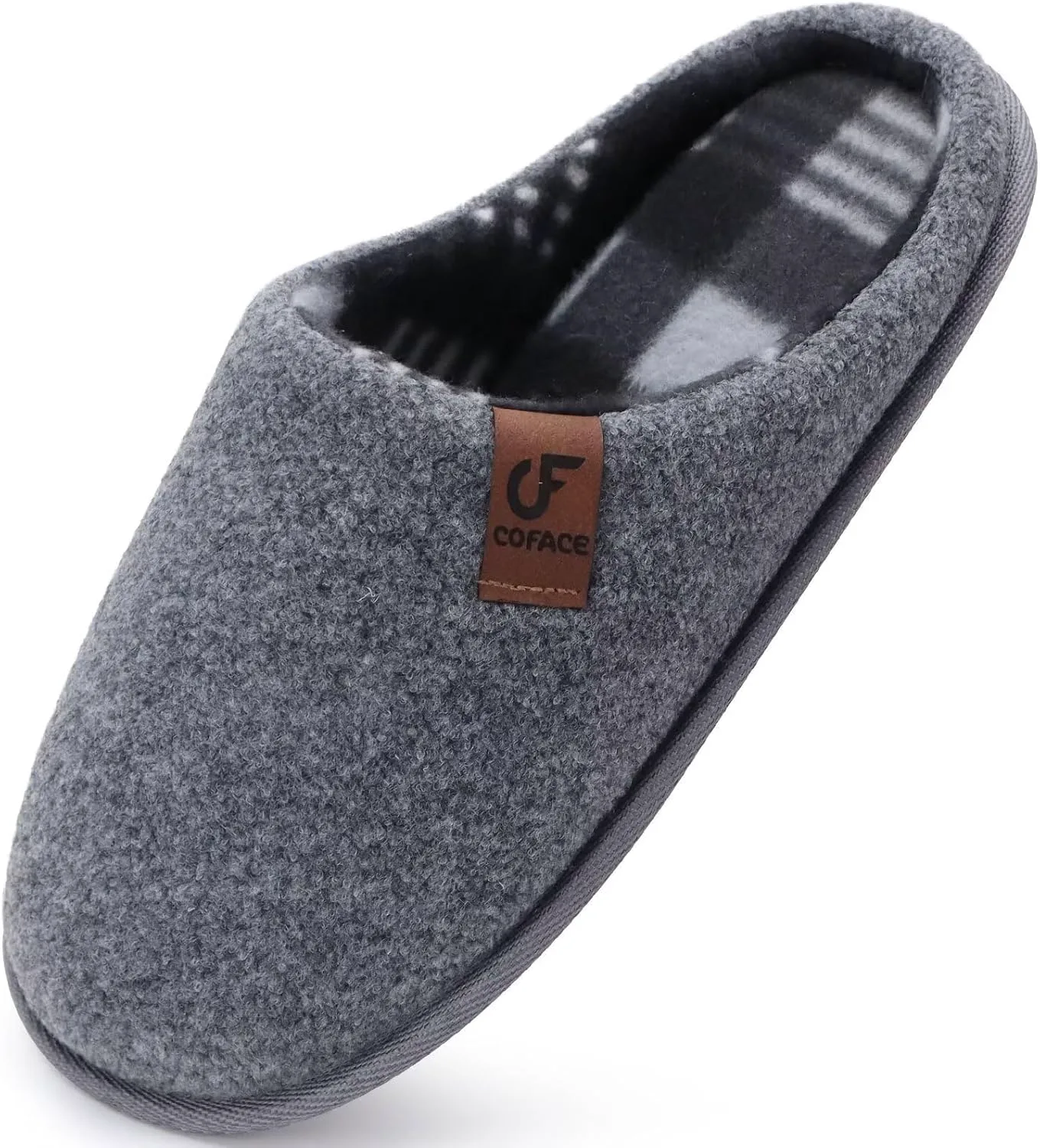 

COFACE Унисекс Мужские и Женские Уютные Тапочки с Памятью Формы, Легкие Домашние Сандалии на Скольжение, Теплые Домашние/Уличные Тапочки из Фетра, Размер 4-15, серый