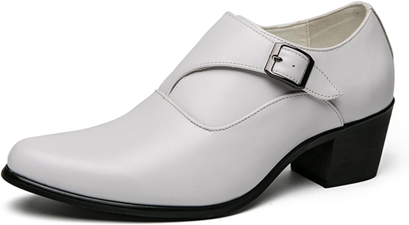 

Мужские оксфорды с заостренным носком и массивным каблуком, модные лоферы на низком ходу, челси для бизнеса и формальные дерби Abborora, белый