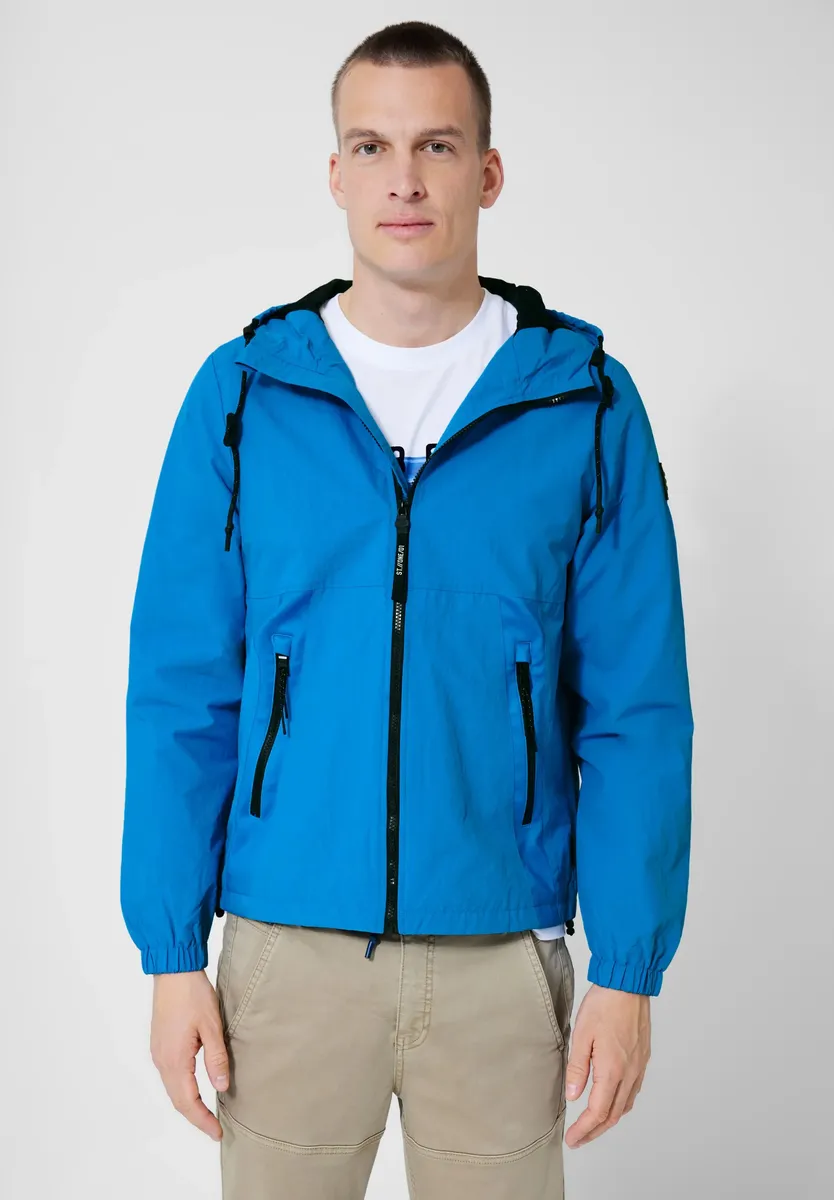 

Ветровка STREET ONE MEN, с капюшоном, с капюшоном на кулиске, синий