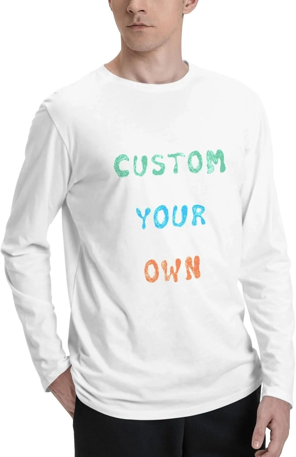 Футболка мужская с длинным рукавом Custom Cotton Crew Neck — фото 2