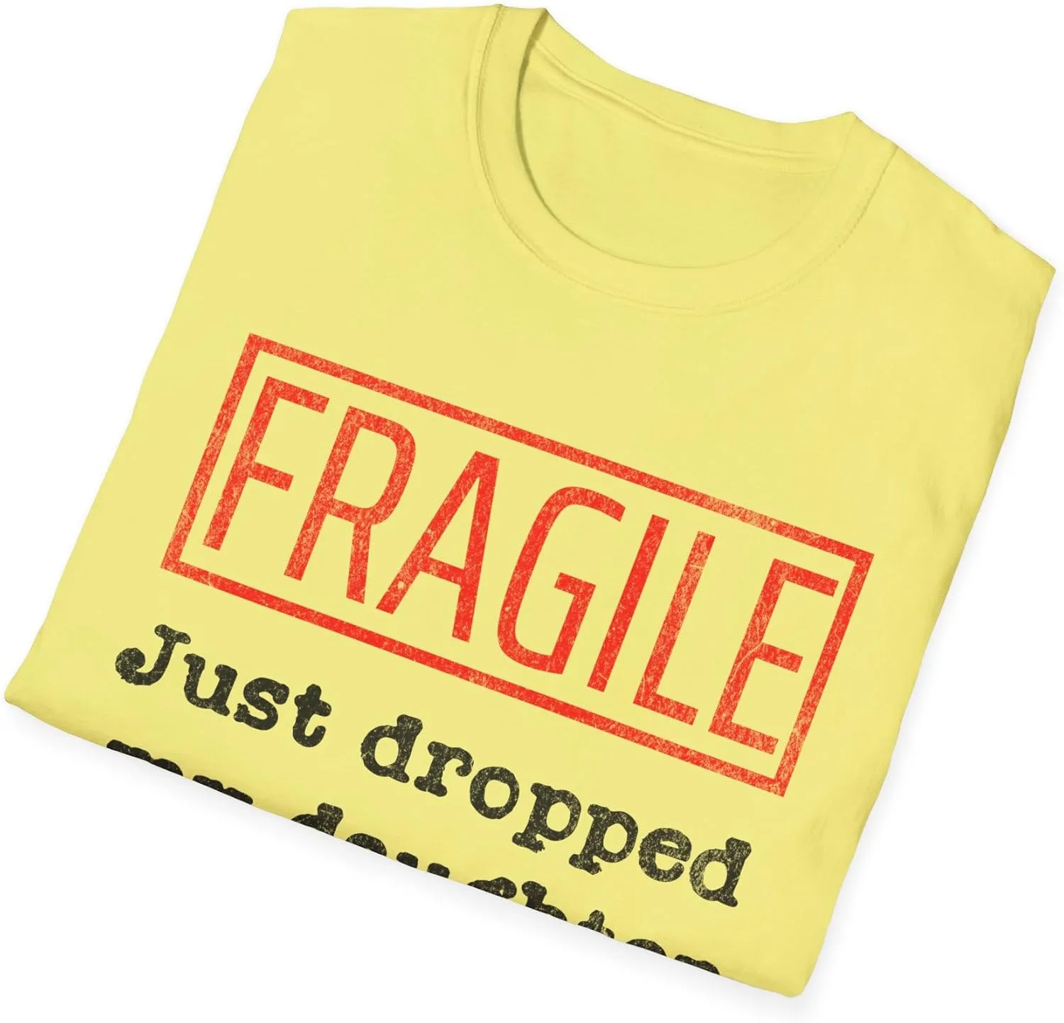 Футболка Fragile Just Dropped My Daughter Off at College, минималистичный дизайн, простой текст, подарок для мамы или папы, повседневная одежда для родителей GENERIC, Cornsilk — фото 4