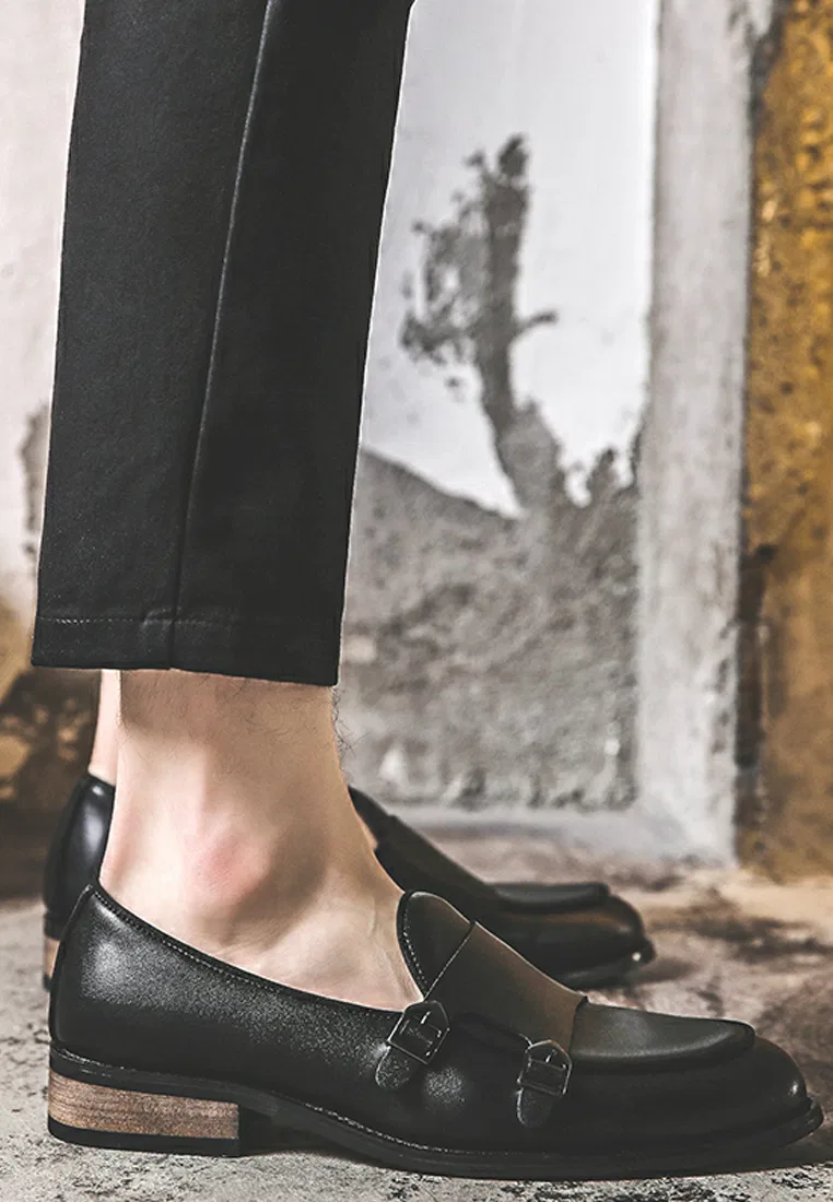 Туфли-лоферы, двойная пряжка, искусственная кожа, MC22023 Twenty Eight Shoes, черный — фото 3