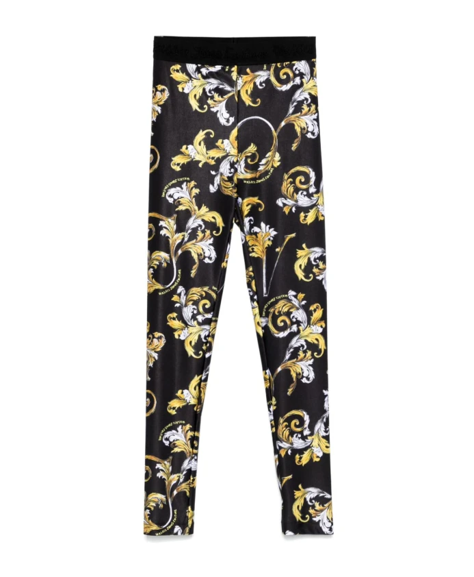 

Брюки с логотипом на поясе и принтом по всей поверхности Versace Jeans Couture, мультиколор