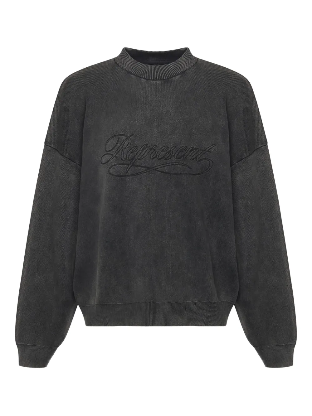 

Свитшот с вышитым логотипом и круглым вырезом Represent, черный