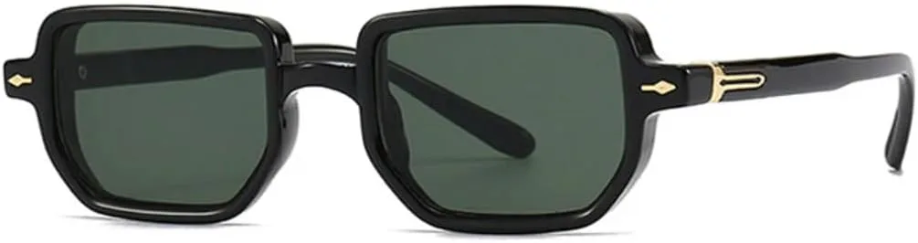 

Популярные прямоугольные солнцезащитные очки для женщин и мужчин с защитой от УФ-излучения UV400, в стиле ретро с градиентом и заклепками UATXTAU, Black Dark Green