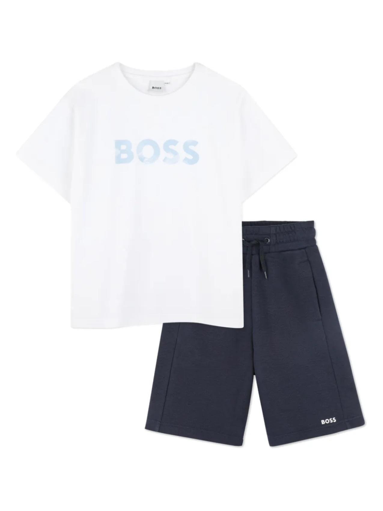 

Комплект из футболки и шорт с логотипом BOSS Kidswear, синий