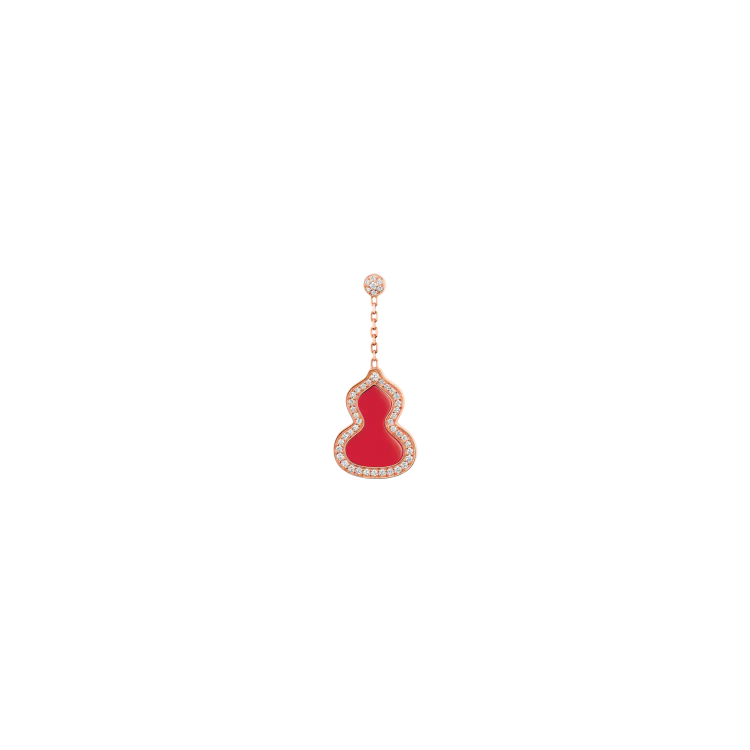 

Маленькая сережка wulu из розового золота с бриллиантами и красной агатой - wu-030-ser-rgdra QEELIN