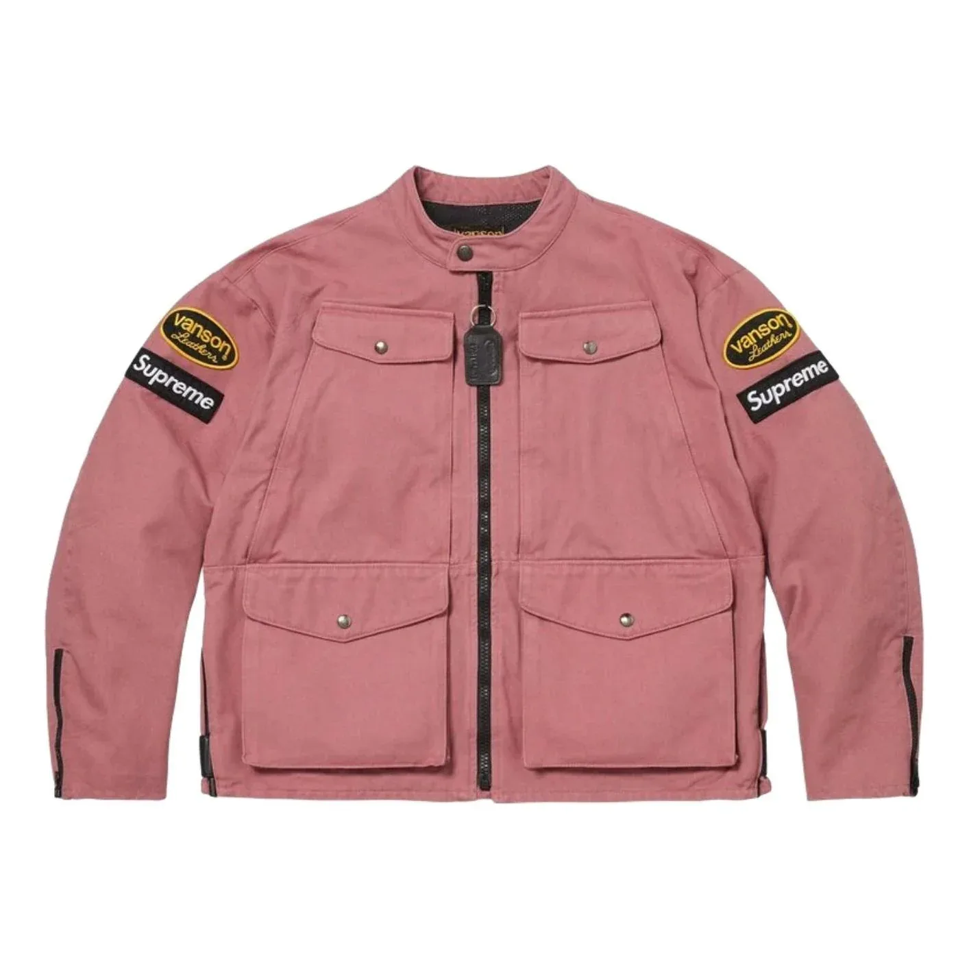 Куртка Supreme x Vanson SS26 из кожи и материала Cordura, розовая