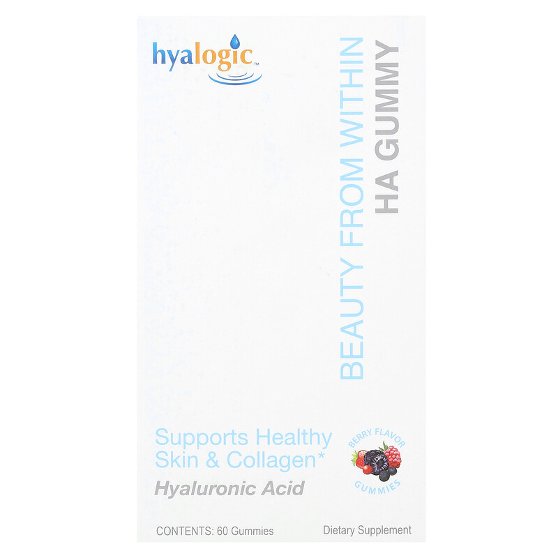

Hyalogic, Beauty From Within, жевательные мармеладки с гиалуроновой кислотой, ягодные, 60 мг, 60 жевательных таблеток