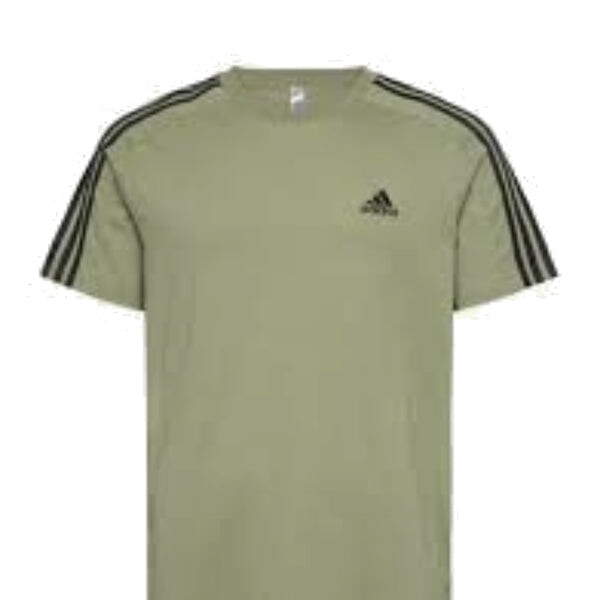 

Футболка Essentials одинарный джерси 3 полоски футболка азиатские размеры Adidas, зеленый