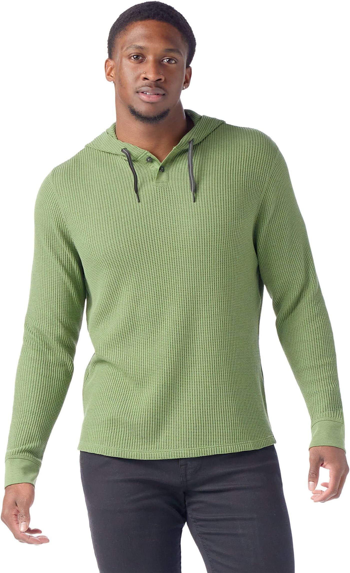 

Толстовка Smartwool Waffle Henley Hoodie, цвет Fern Green