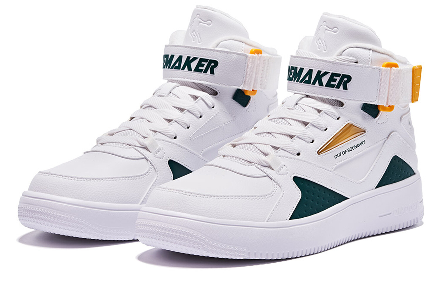Кроссовки QIAODAN Skateboarding Shoes Men High-top, белый — фото 3