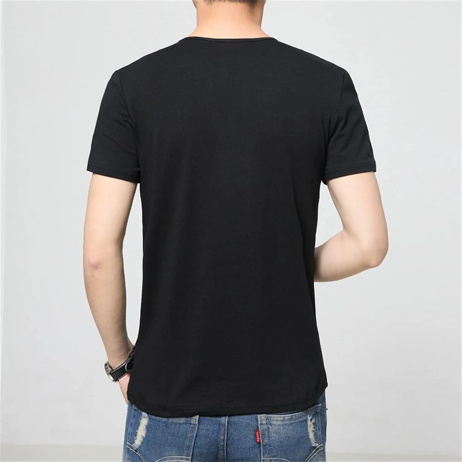 Мужская футболка хенли с коротким рукавом, Casual, Cotton, Lightweight — фото 3