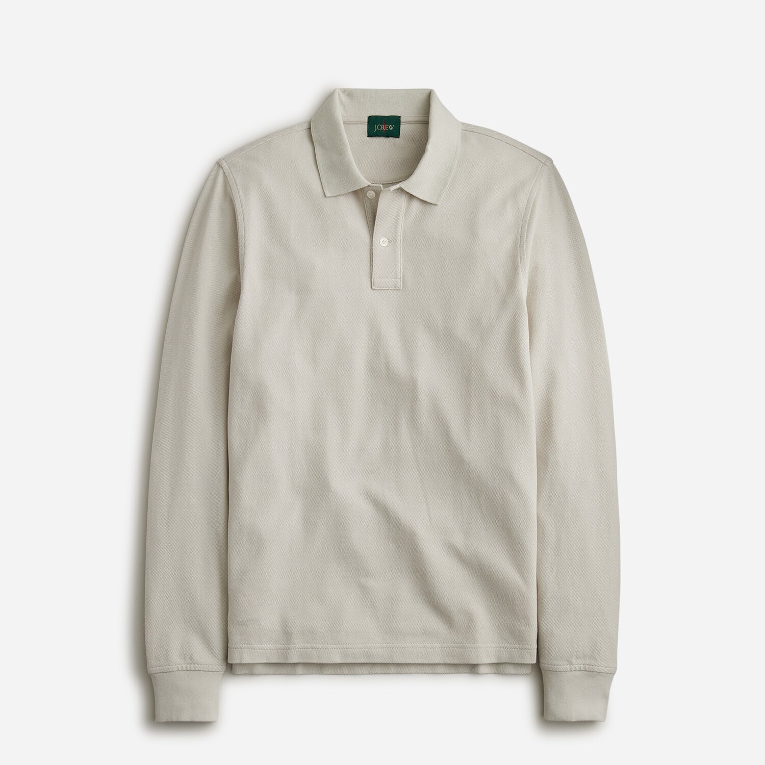 

Классическая рубашка-поло с длинными рукавами из пике J.Crew, серый