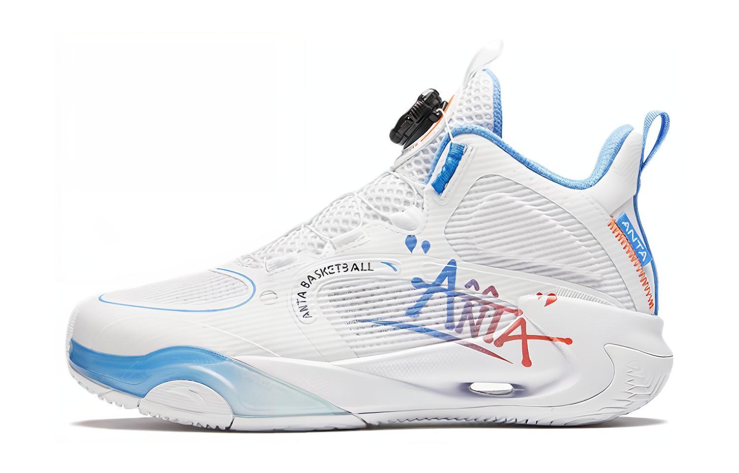 

Wind Tunnel 2.0 Амортизация, Износостойкие Детские Баскетбольные Кроссовки Мид Топ Белый Синий Antakids