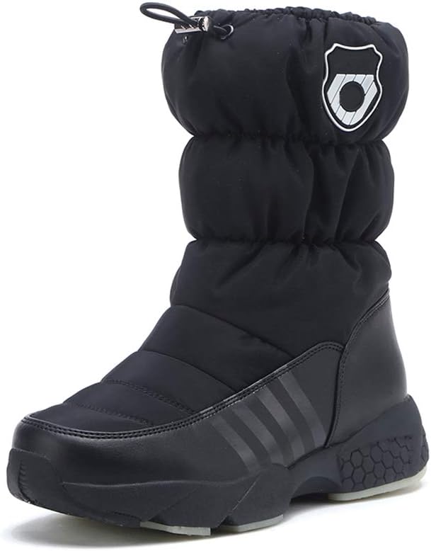 

Зимние полусапоги с противоскользящей подошвой, утепленные бархатные снежные ботинки для альпинизма и лыж Mnssrn-Mm, черный