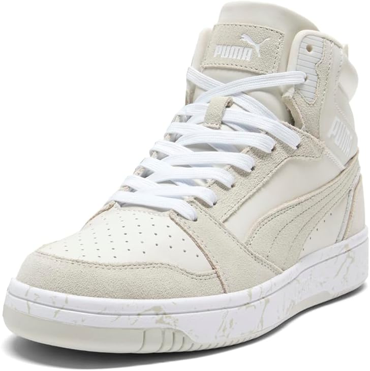 Мужские кроссовки PUMA Rebound V6 Marble высокие повседневные - серые — фото 2
