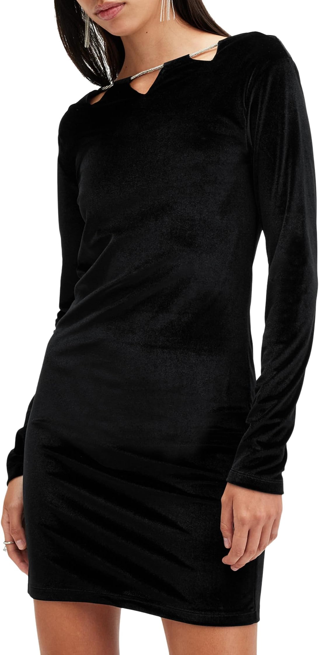 

Платье AllSaints Regina Velvet Dress, черный