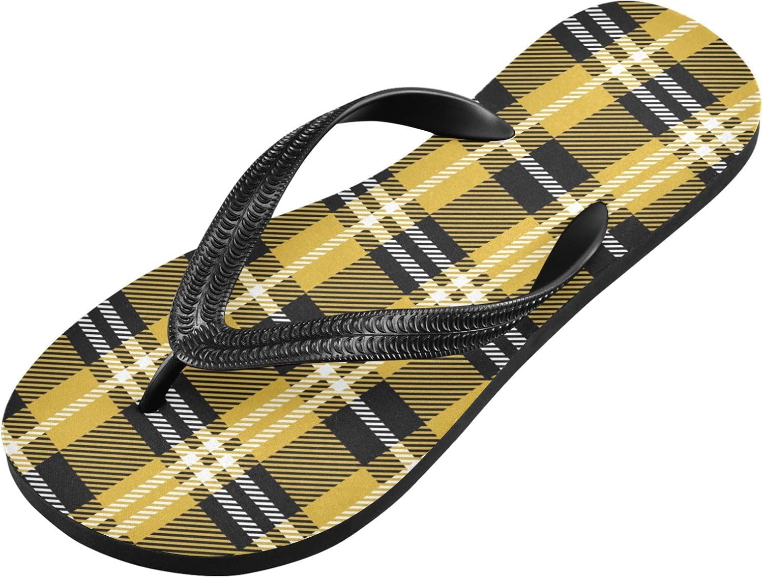 

Желтые в клетку пляжные шлепанцы, резиновые нескользящие летние тапочки для мужчин и женщин Sinestour