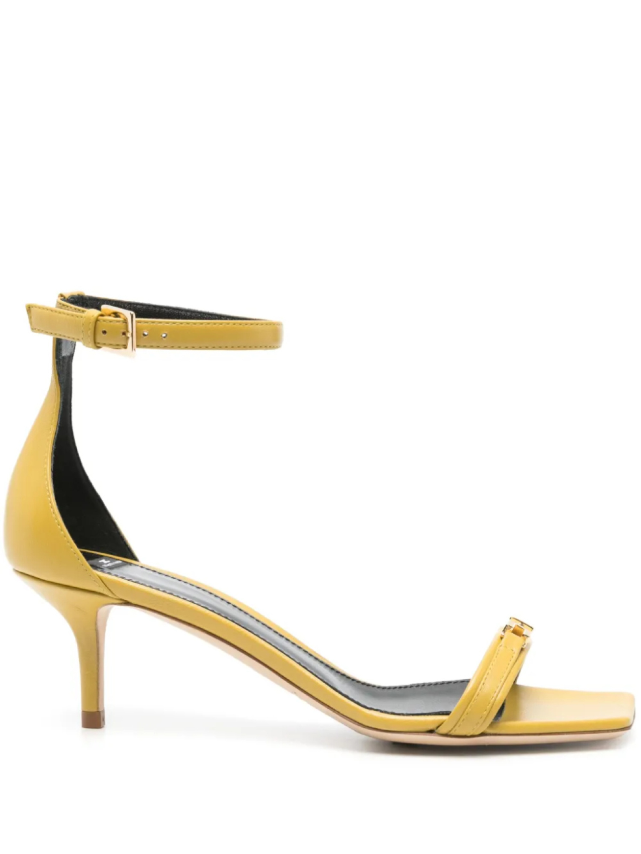 Босоножки Elisabetta Franchi 65 с пластинкой-логотипом, желтый