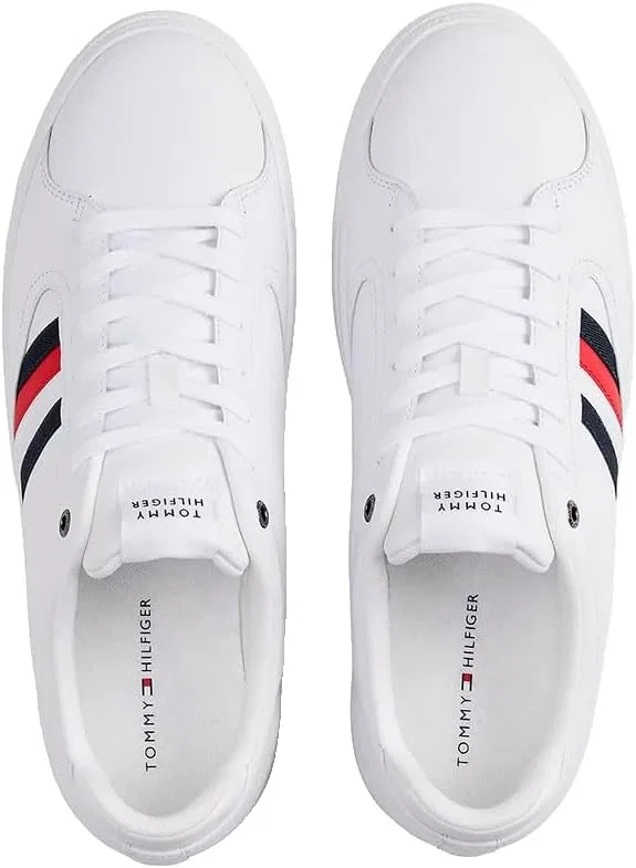 Мужские низкие кроссовки Tommy Hilfiger Icon Court Stripes Fm0fm05628, White — фото 4