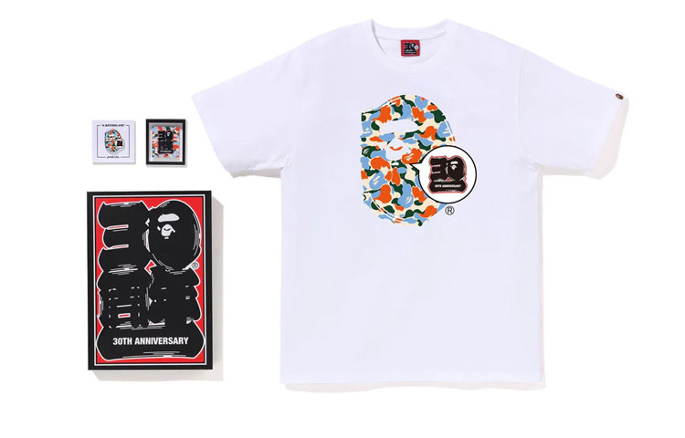 

Магазин BAPE в Индонезии Bape 30th Anniversary Ape Head Tee Set A Bathing Ape, белый