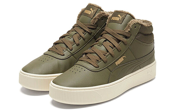 Кроссовки vikky stacked high board shoes olive green Puma, зеленый — фото 3