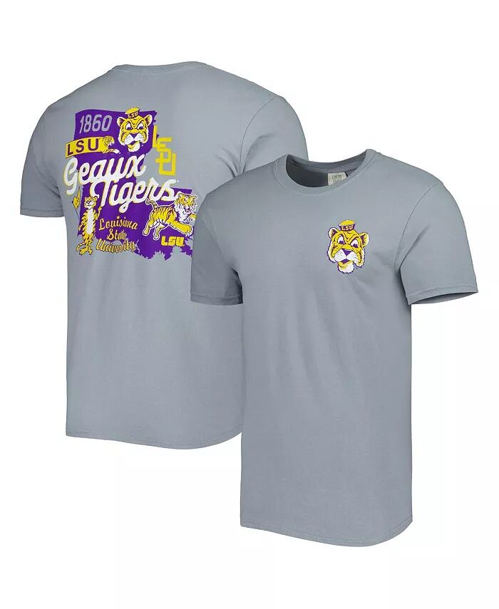 

Мужская графитовая футболка LSU Tigers Vault State Comfort Comfort Image One, серый