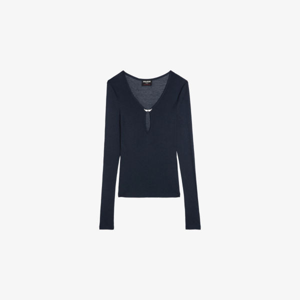 

Топ Zadig&Voltaire Tina с длинными рукавами и крыльями, черный