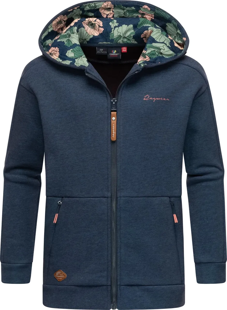 

Толстовка с капюшоном Ragwear "Theera Zip", стильная толстовка для девочек с капюшоном, синий