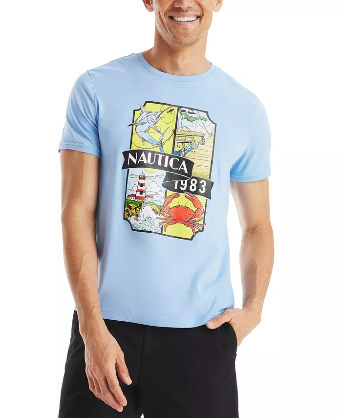 

Мужская футболка с принтом 1983 Logo Graphic Nautica, синий