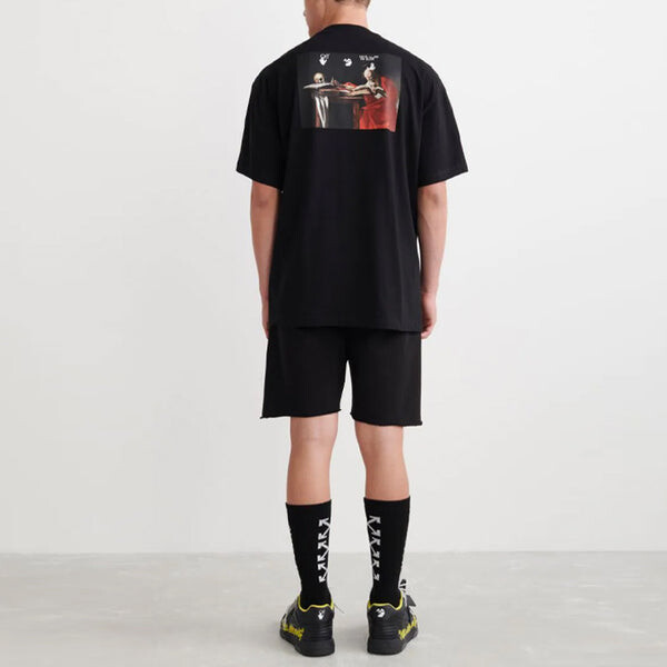 Футболка men's ss22 back caravaggio short sleeve loose fit black t-shirt Off-White, черный — фото 3