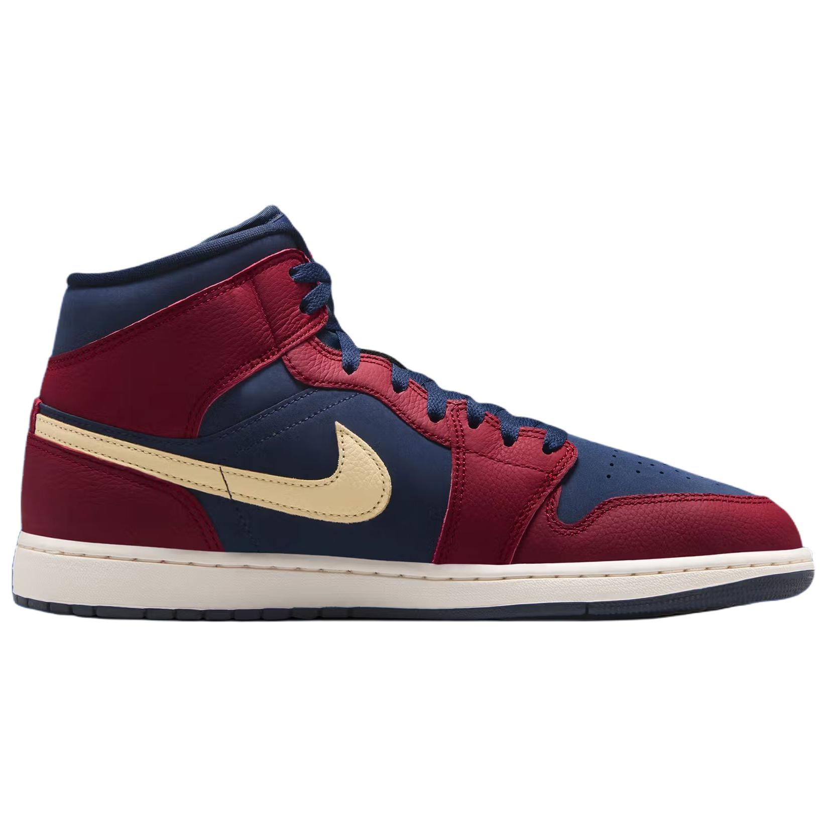 Jordan Кроссовки Air 1 Mid top Vintage Basketball Shoes Unisex Red Blue — фото 3