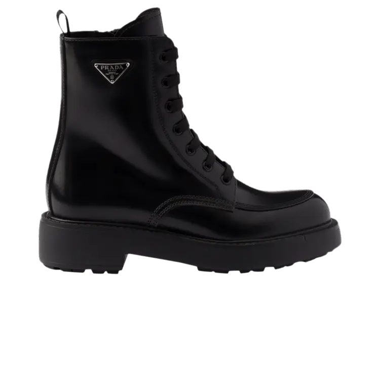 Ботинки Prada Wmns Brushed Leather Boot Black, черный