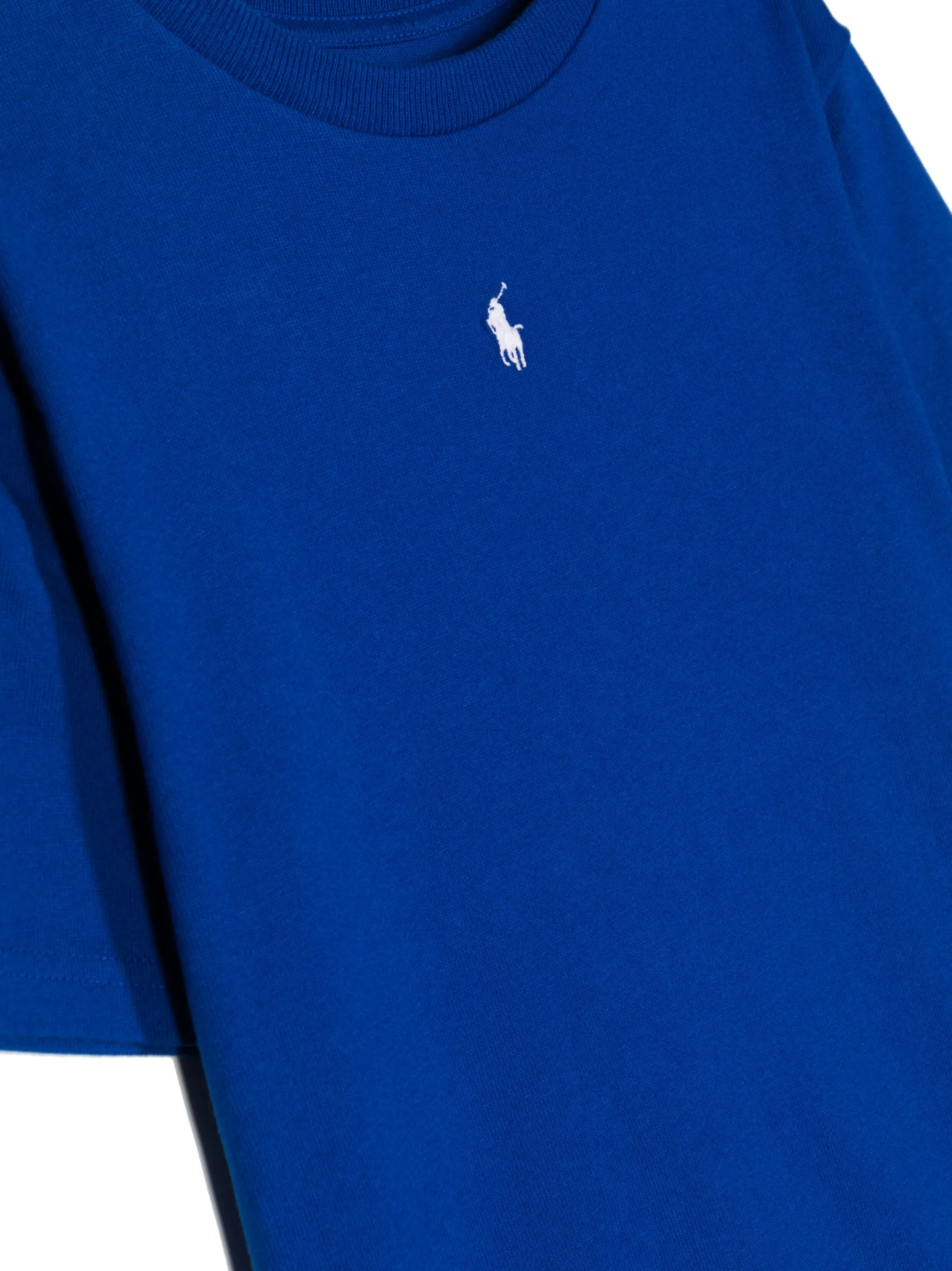 Футболка с вышитым логотипом Polo Ralph Lauren Kids, синий — фото 3