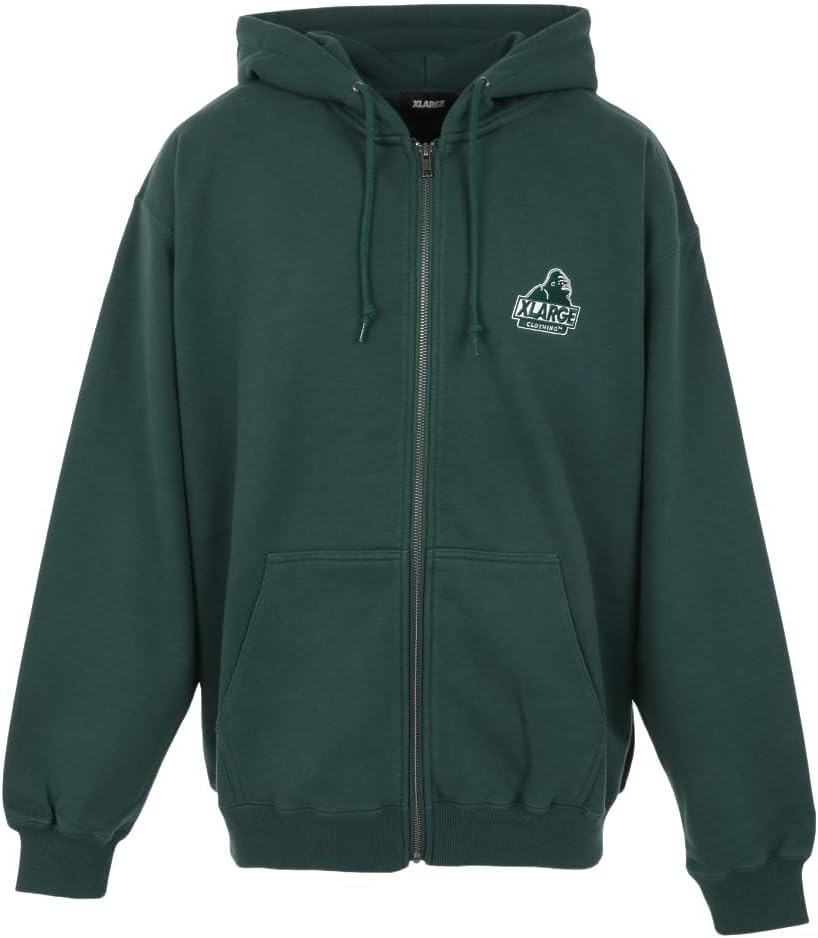 

Толстовка с капюшоном размера XL, с косой застежкой-молнией сзади, мужская Xlarge, зеленый